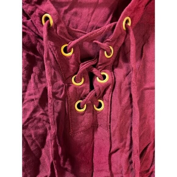 Faded Glory 3/4 Sleeve Peasant Top with Front Tassels Small - Picture 3 of 5